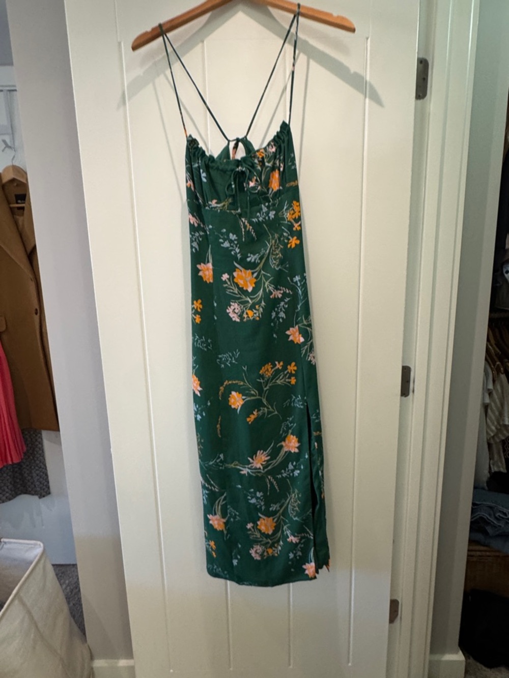Urban Outfitters Green Floral Slip Dress